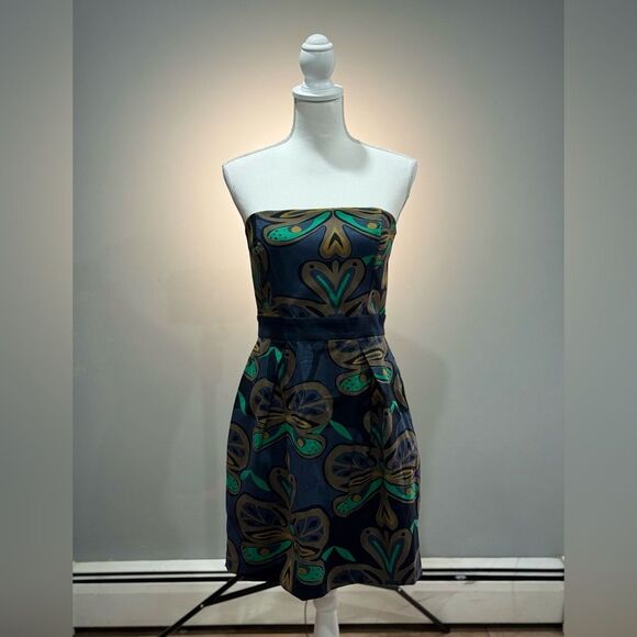 Black/Brown French Connection Strapless Dress Size 10 NWT - Picture 1 of 5